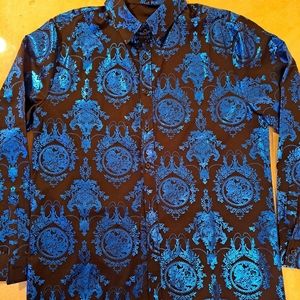 Men's long sleeve button down  shirt by ZEROYAA size Large new perfect for club